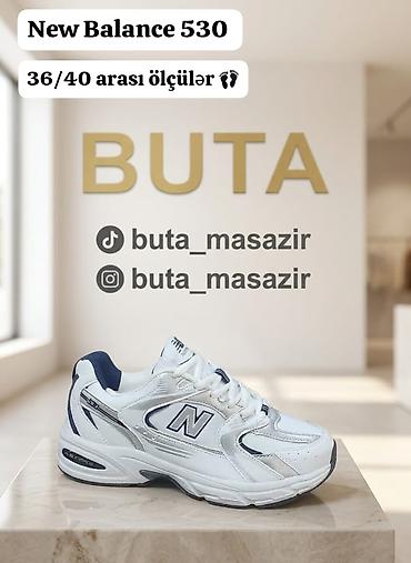new balans: New Balance 530 idman ayaqqabısı - Rəng: ağ/göy detallı - Model — 1