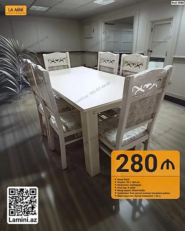 Mebel: Məhsul: Masa Dəsti (Kod: 3988) - Ölçülər: 90 × 160 sm - Mexanizm — 1