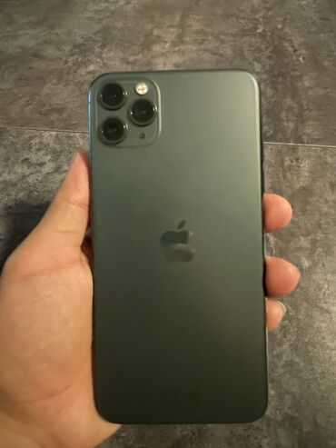 iphone 11 pro 64gb бишкек: IPhone 11 Pro Max, Колдонулган, 64 ГБ, Matte Midnight Green, Кулакчындар, Заряддоочу түзүлүш, Коргоочу айнек, 85 %