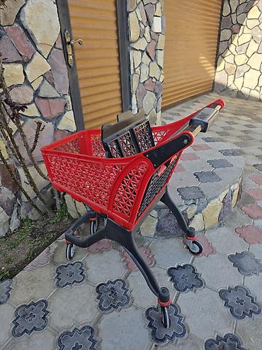 Оборудование для магазинов: Qırmızı plastik alış-veriş arabası 0555617672 hovsan - Material — 2