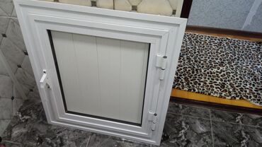 забор из профнастила: Ağ rəngdə PVC pəncərə çərçivəsi və qanad - Material: PVC profil -