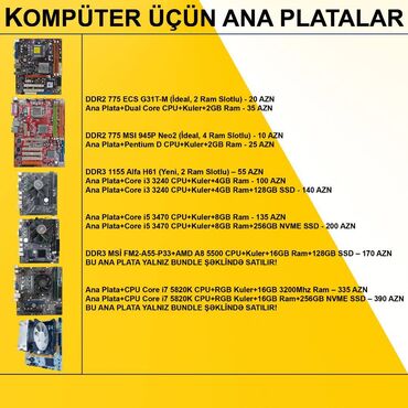 Digər ehtiyat hissələri: Kompüter hissələri və aksesuarlar Qiymətlər şəkillərdə göstərilib — 14