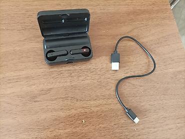 airpods qara: TWS simsiz qulaqlıq dəsti - Qulaqlıqlar və maqnitli şarj qabı - — 2
