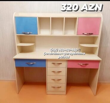 Uşaq masaları: Oğlan və qız üçün, Yeni, Siyirməli, Yazı masası, Stulsuz — 9