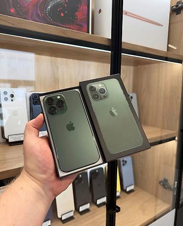 iphone macbook: IPhone 13 Pro, 128 GB, Alpine Green, Zəmanət, Simsiz şarj, Face ID — 1