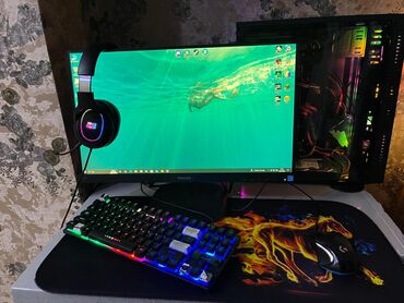 logitech g300s: Tam quraşdırılmış oyun kompüteri dəsti. Dəstə monitor, qulaqlıq