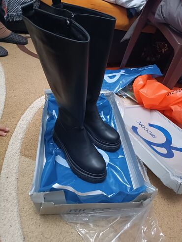 Çəkmələr: Uzunboğaz, Ölçü: 38, rəng - Qara, Yeni — 8