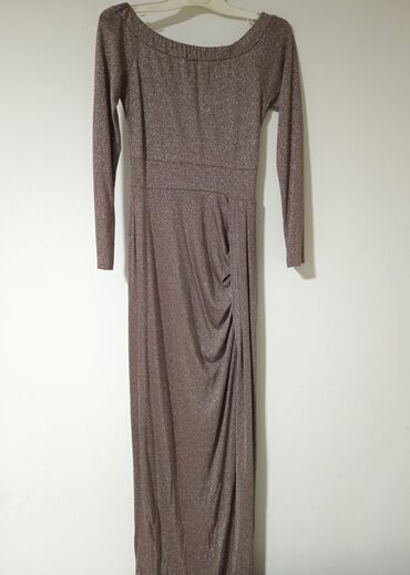 ljubičasta haljina: M (EU 38), color - Brown, Evening, Long sleeves