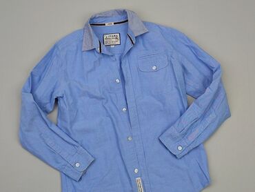 Koszule: Koszula 11 lat, stan - Bardzo dobry, wzór - Jednolity kolor, kolor - Błękitny