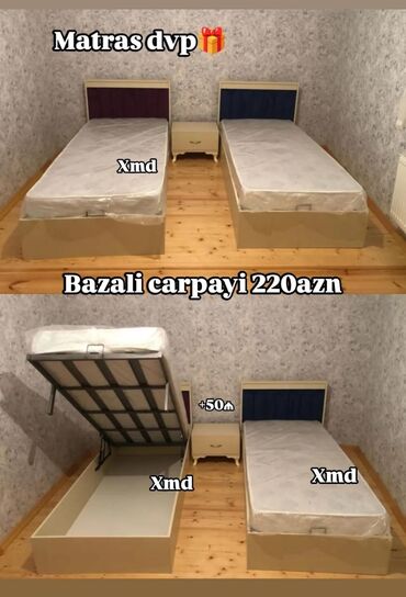 kravat bazalı: Yeni, Təknəfərlik çarpayı, Bazalı, Matras ilə, Siyirməsiz