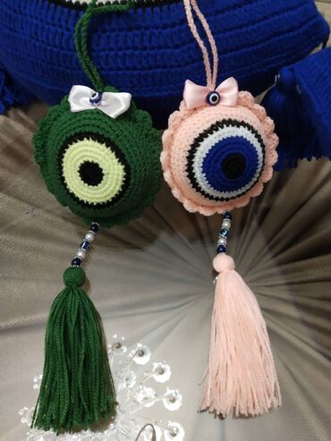 Göz muncuğu: Əl işi, nazar boncugu sifarişlə hazırlanır 5-12 sm ölçüdə . Həm evdə — 5