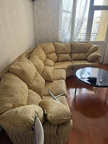 eyvan masa: - Yumşaq mebel dəsti: Böyük L formalı künc divan. Qum rəngində — 7