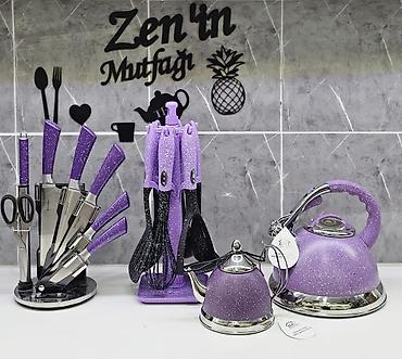 qoz: Mətbəx üçün tam uyğunlaşdırılmış dəst – dörd rəngdə (boz, bənövşəyi — 2