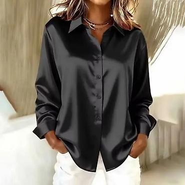 Košulje: Ženska satenska košulja na dugmad Od S do 3xl - Klasičan kroj sa — 10