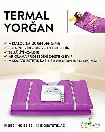Digər tibbi məhsullar: Termal yorgan – bədən temperaturunu artıraraq tərləmə effekti yaradan — 1