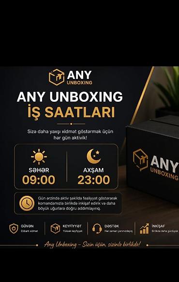 tikinti və təmir: Any Unboxing – peşəkar “unboxing” və çatdırma xidməti İş saatları: - — 1