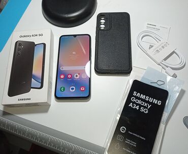 samsung note 22 ultra: Samsung Galaxy A34 5G, Б/у, 128 ГБ, цвет - Серый, 2 SIM