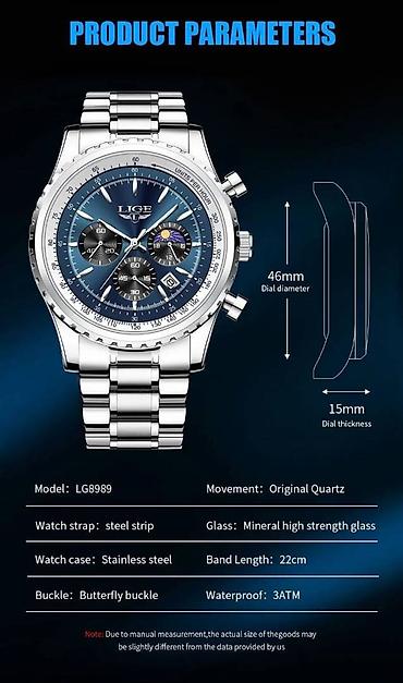ženski satovi rolex: NOVO ! Muški LIGE luksuzni sat sa hronometrom Muški kvarcni elegantni — 8