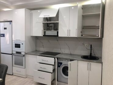 Sifarişlə mətbəx mebeli: Sifarişlə mətbəx dəsti, Özü çəkən petlələr, MDF, Kredit var, Pulsuz çatdırılma — 14