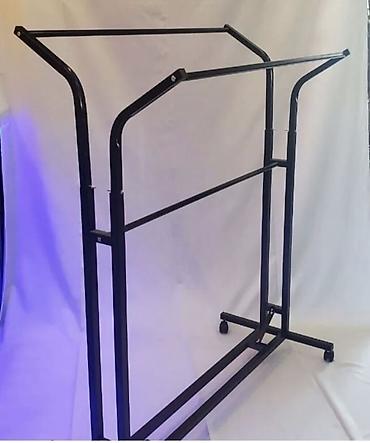 İkiqat asılqanlı metal geyim rəfi - Material: möhkəm toz boyalı metal