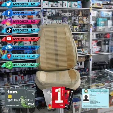 Oturacaq örtükləri: Oturacaq üçün cexol ( örtük, çexol ) istənilən avtomobilə var. Qiymət — 19
