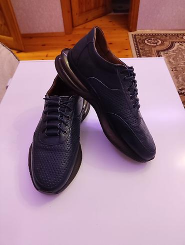 mavi ayaqqabılar: Mavi rəngdə kişi ayaqqabısı - Material: təbii dəri üst hissə, içliyi — 7