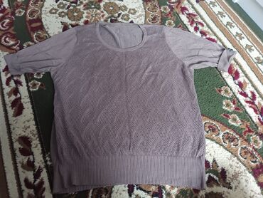 оверсайз свитер: Свитшот, Оверсайз, Made in KG, цвет - Коричневый, 4XL (EU 48)