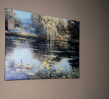 современные картины для интерьера: Картина "Озеро " для интерьера, размер 60 см х 50 см, толщина 3 см