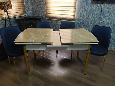 Masa və oturacaq dəstləri: Mətbəx üçün, Yeni, Açılan, Dördbucaq masa, 4 stul — 18