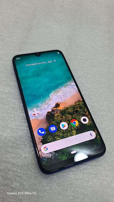 оператива: Xiaomi, Mi A3, Б/у, 64 ГБ, цвет - Синий, 2 SIM — 6