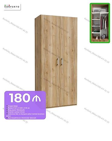 skaflar: Düz dolab, Yataq otağı üçün, Paltar üçün, Açılan, Korpuslu, 2 qapılı — 1