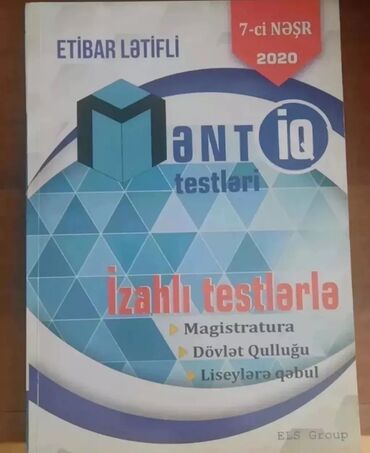3 cü sinif məntiq testləri: Etibar Lətifli tərəfindən "Məntiq Testləri" kitabı, yeddinci nəşr