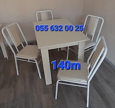 balka: Mətbəx üçün, Yeni, Açılmayan, Dördbucaq masa, 4 stul — 2