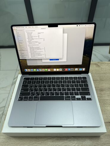 комплект компьютера полный: Ноутбук, Apple, 8 ГБ ОЗУ, Apple M2, 13.1 ", Б/у, Для работы, учебы, память SSD