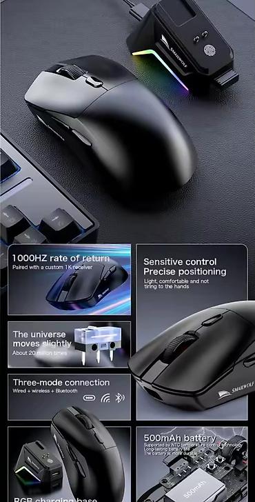 asus tuf dash: 🔥 SMAILWOLF M3 Tri-Mode Wireless Gaming Mouse ⚡ 65g Ultra-yüngül — 2