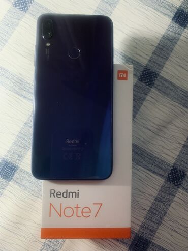 коробка redmi: Xiaomi, Redmi Note 7, Б/у, 64 ГБ, цвет - Синий, 2 SIM