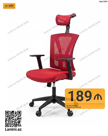 Ofis mebeli: Məhsul: Ofis kreslosu (Kod: 12293) - Rəng: qırmızı - Ergonomik — 1