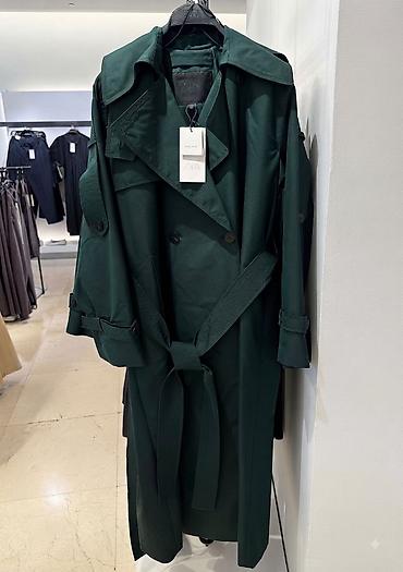 palto zara: Оригинальный брендовый тренч Zara (Изумрудный / Water Repellent) — 5