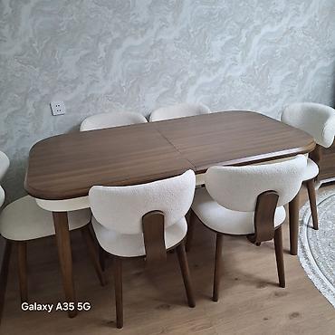 Qonaq otağı üçün, Yeni, Açılan, Oval masa, 6 stul