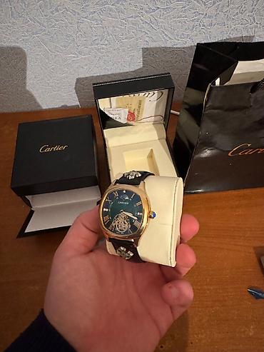 Наручные часы: Cartier kişi qol saatı - Korpus: qızılı tonlu paslanmayan polad - — 1
