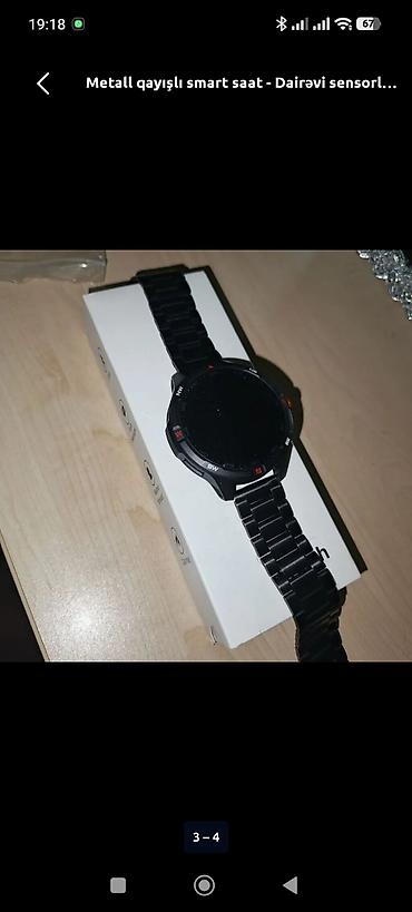 sato smart watch: Metall qayışlı smart saat - Dairəvi sensorlu toxunma ekran - Metal — 2