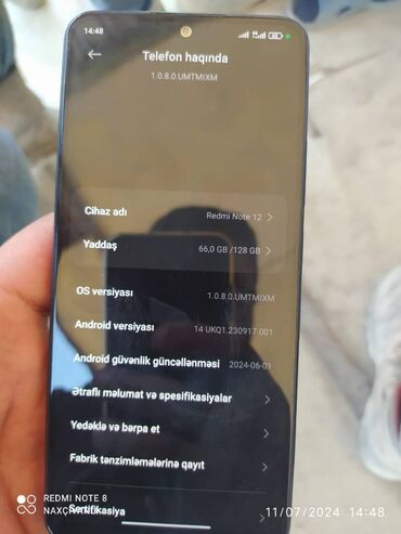 rəsmi note 12: Xiaomi Redmi Note 12, 128 GB, rəng - Göy