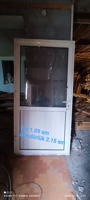 Plastik qapılar: Alüminium şüşəli qapı-pəncərə dəstləri 1) Birqat qapılı pəncərə — 3