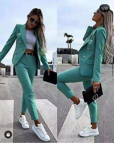 Kompleti: Ženski komplet – elegantno odelo sa sako‑m i pantalonama veličine S — 9