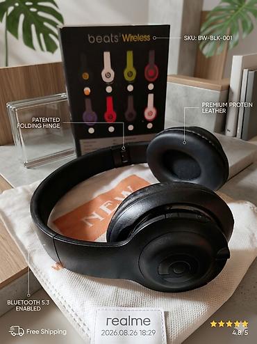 apple studio: Беспроводные накладные наушники Beats Studio Wireless, черные. Модель — 3