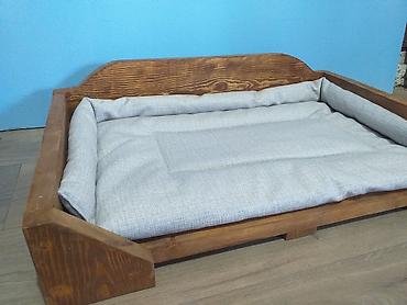 Oprema za kućne ljubimce: Drveni krevet za pse sa integrisanim postoljem za činije - — 9