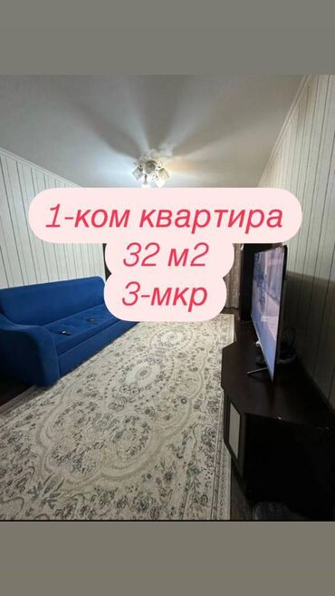 купить квартиру в 3 микрорайоне: 1 комната, 32 м², 104 серия, 1 этаж, Евроремонт