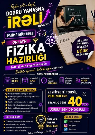 gündelik ev temizlik işi: Repetitor, Fizika, İmtahanlara hazırlıq — 1