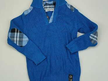 sweterek popielaty bawelna lub wełna ciemny popiel: Sweterek, 8 lat, 122-128 cm, stan - Dobry