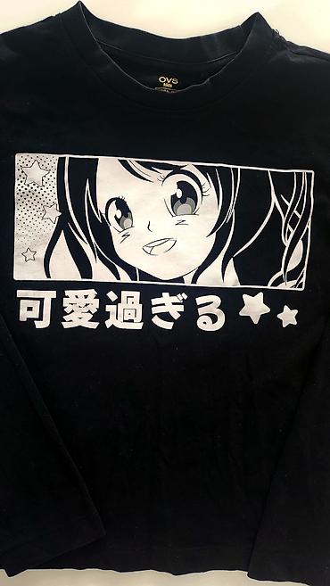 Majice: OVS Kids crna majica dugih rukava sa anime printom, za devojcice, vel — 2